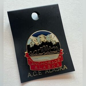 Anchorage Alaska NEW Sleeping Lady Mountain travel tourist pin A.C.E. Vintage